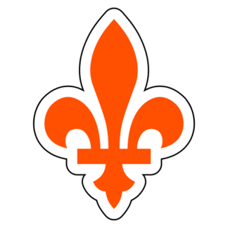 Québec Fleur De Lys Sticker (Orange)